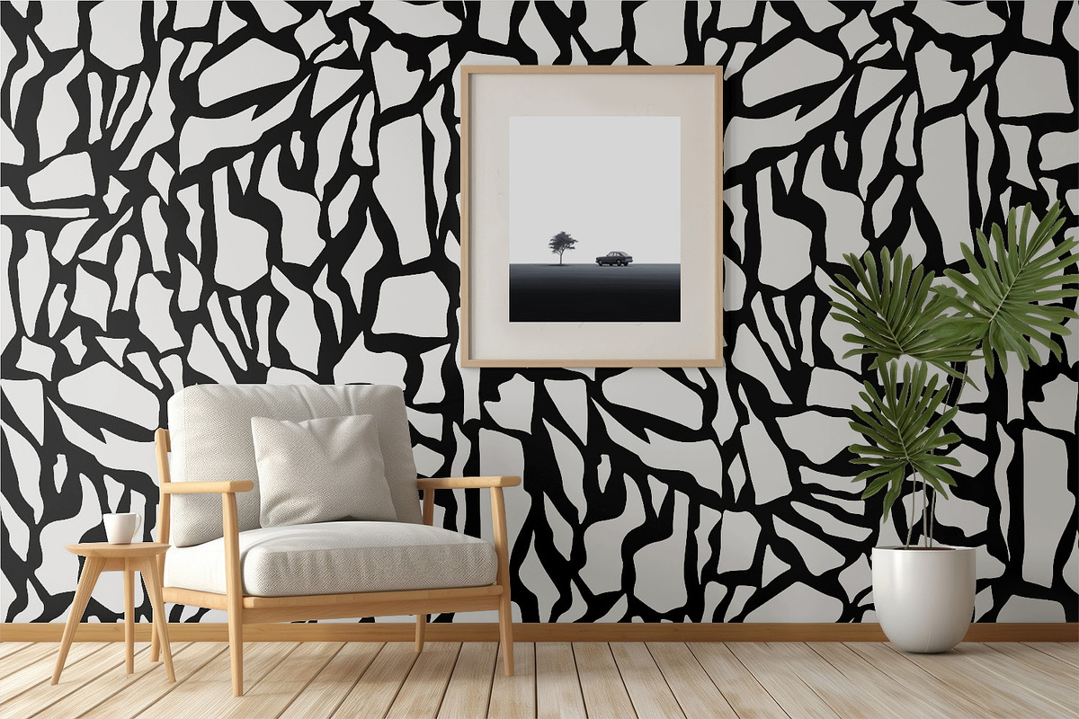 Abstract White Rock Shapes, a Wallpaper Graphic by MalyskaStudio (Photo 5 of 6)