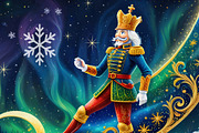 Nutcracker Christmas Card Background, a Person Illustration by Sharon Schwalbe (Thumbnail 1 of 3)