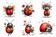 Whimsical Spring Ladybug Clipart, an Illustration by Libby Wishes (Thumbnail 3 of 8)