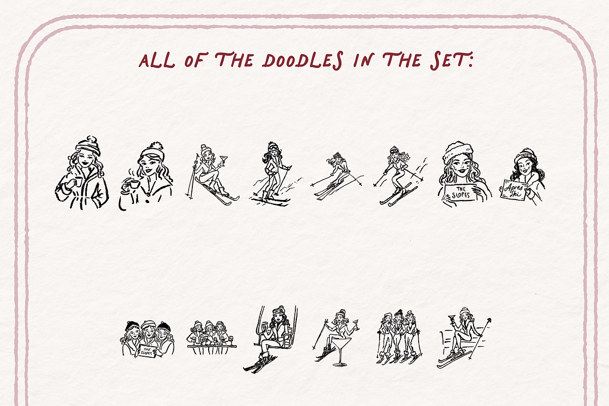 Ski Girls Clipart, Winter Doodles, a Person Illustration by The October Creative (Photo 4 of 6)