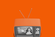 Vintage Portable TV with Old Video E, a Product Mockup by OneVectorStock (Thumbnail 15 of 19)