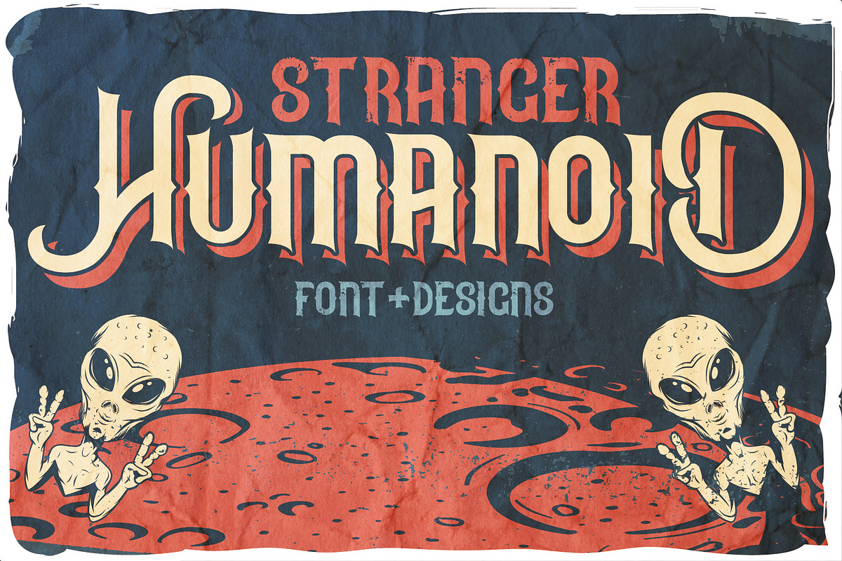 Stranger humanoid font and designs, a Symbol Font by Heather_insane (Photo 1 of 8)
