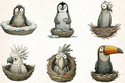 Quirky Funny Birds Clipart, an Illustration by DreamCafeArt (Thumbnail 4 of 8)