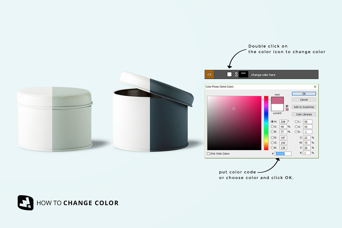 Cylindrical Container Mockup, a Cups & Container Mockup by Designertale (Photo 3 of 10)