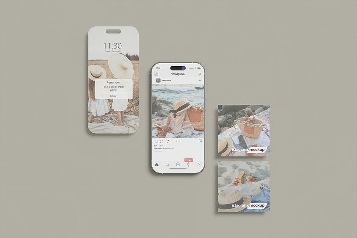 Instagram Post Mockup, a Device Mockup by zpackcreative (Photo 4 of 5)