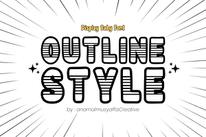 Outline Style - Display Font, a Font by KiddoGlyphs Studio