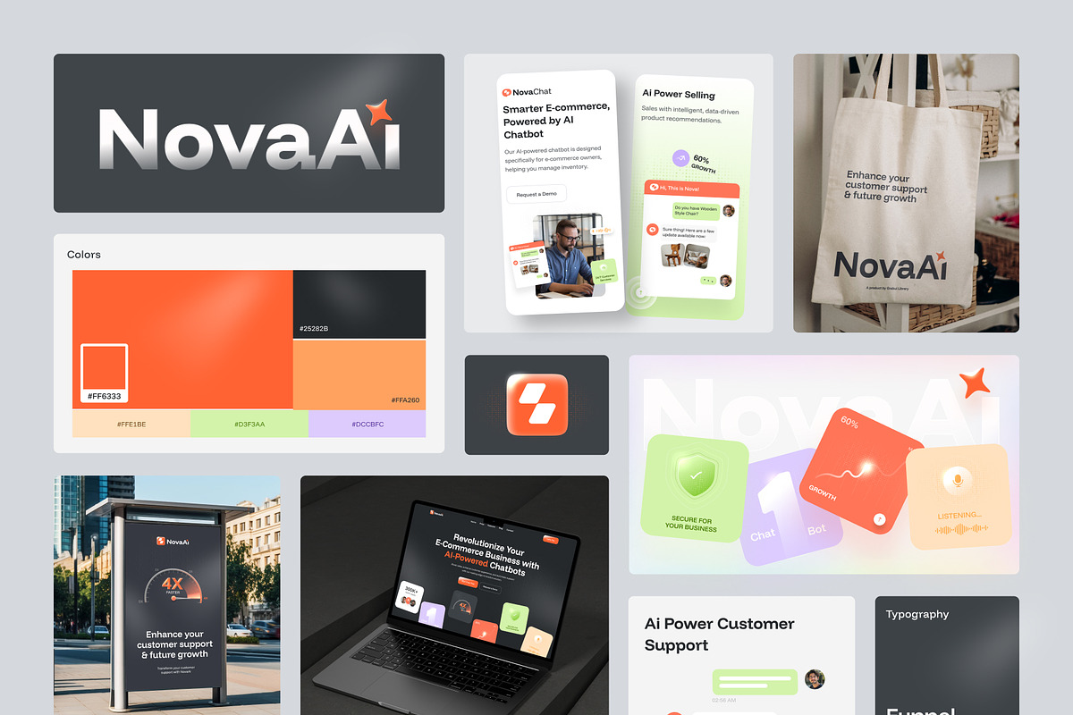 NovaAi - AI SAAS Website UI Kit, an UI Kit Template by Grabui Library
