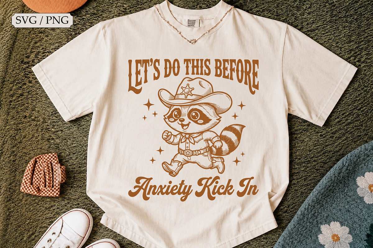 Funny Raccoon Anxiety Quote SVG, an Animal Illustration by Libby Wishes (Photo 2 of 4)