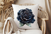 Black and Silver Glam Roses Clipart, an Illustration by Pixels.Craft (Thumbnail 5 of 7)