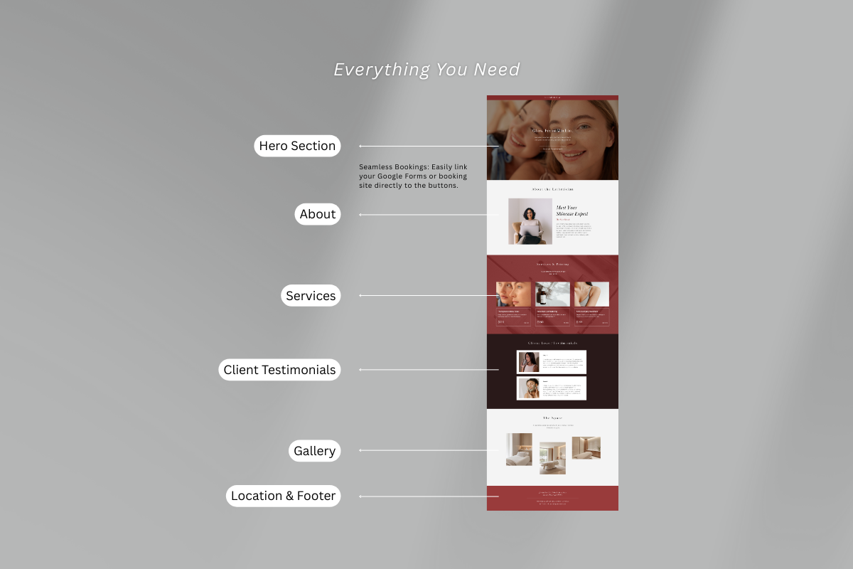 Aesthetic Beauty Studio Website, a Landing Page Template by batang (Photo 3 of 5)