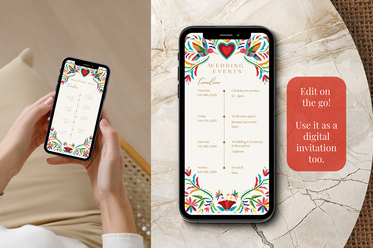 Mexican Otomi Wedding Invitation Set, a Templates & Theme by Akbaly (Photo 6 of 8)