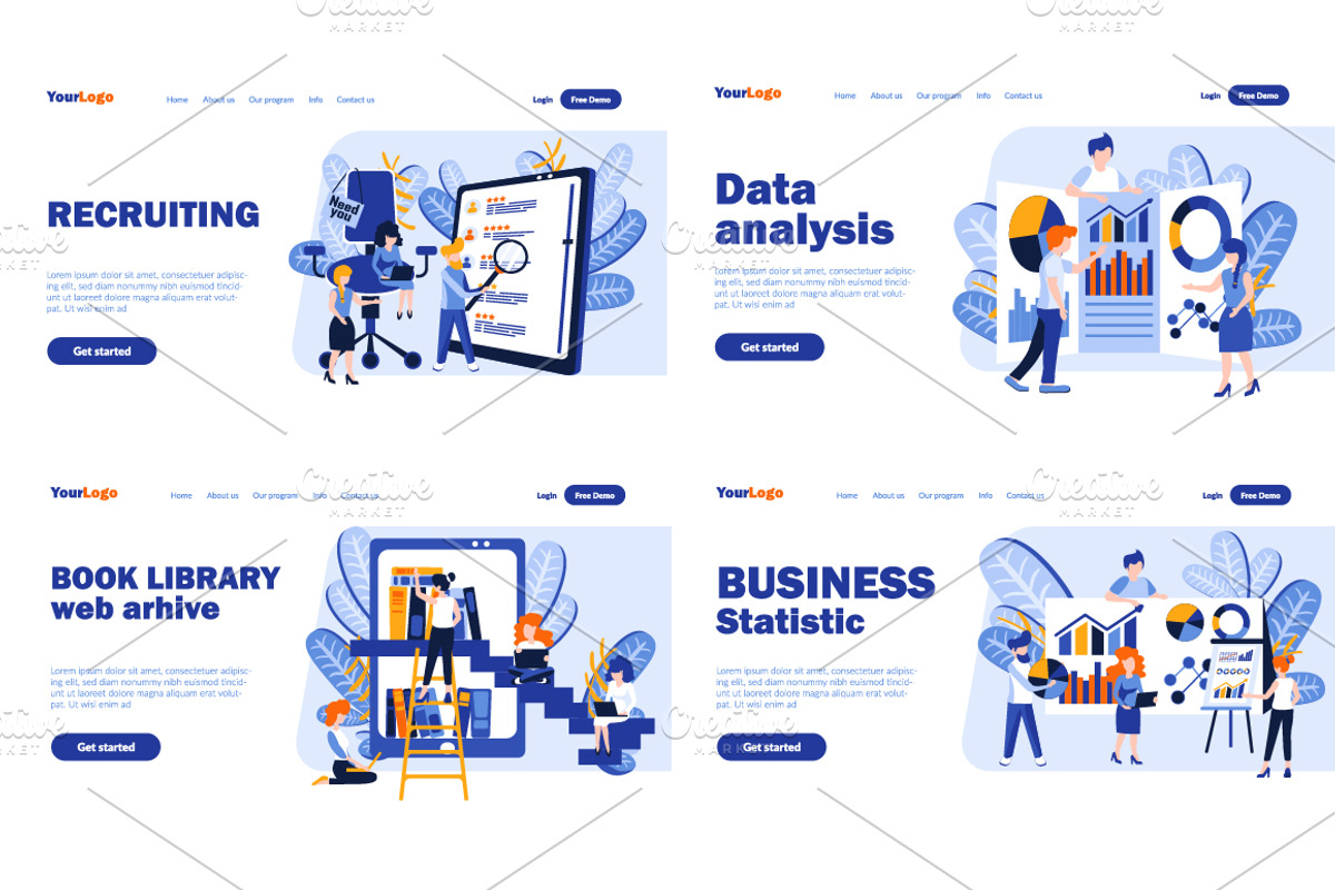 Flat Design Landing Page, a Finance Illustration by alexdndz (Photo 4 of 11)