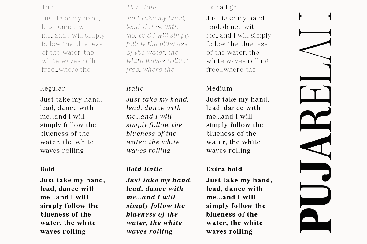 Pujarelah - Serif Family Font, a Serif Font by Differentialtype (Photo 12 of 13)
