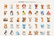 Watercolor Winter Animal Clipart, an Animal Illustration by Artnoy (Thumbnail 2 of 8)