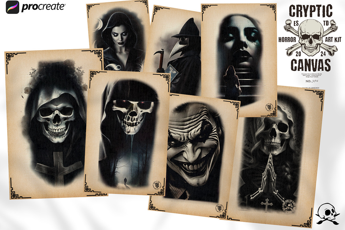 Procreate / Cryptic Canvas, a Brush Add-On by Studio.Valhalla (Photo 8 of 9)