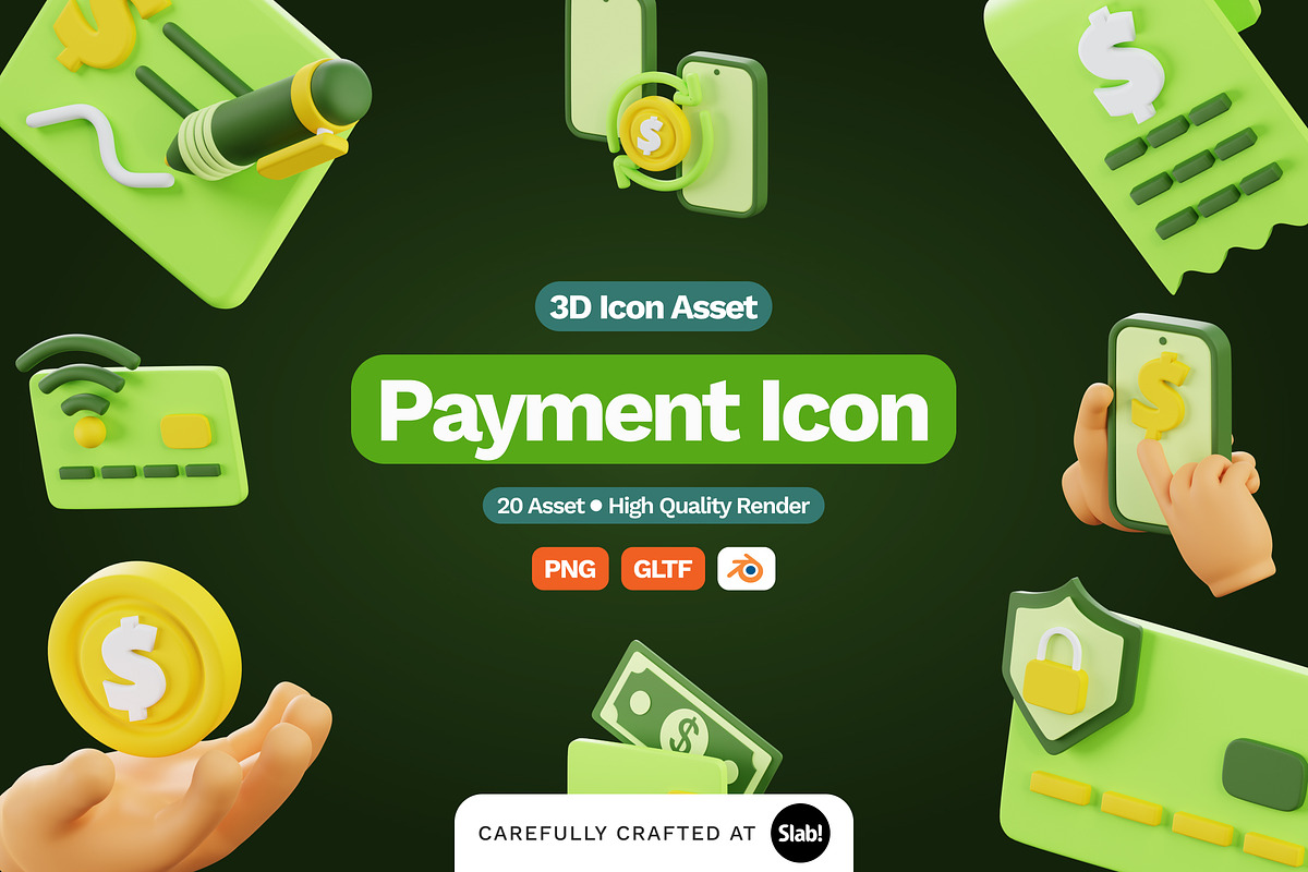 3D Payment Icon, an Object 3D Model by SLAB! Design (Photo 1 of 4)