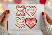 XOXO Valentine Day Heart Faux PNG, an Illustration by Canvas Craft (Thumbnail 3 of 7)