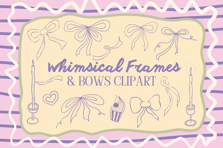 Whimsical Frames & Bows Clipart