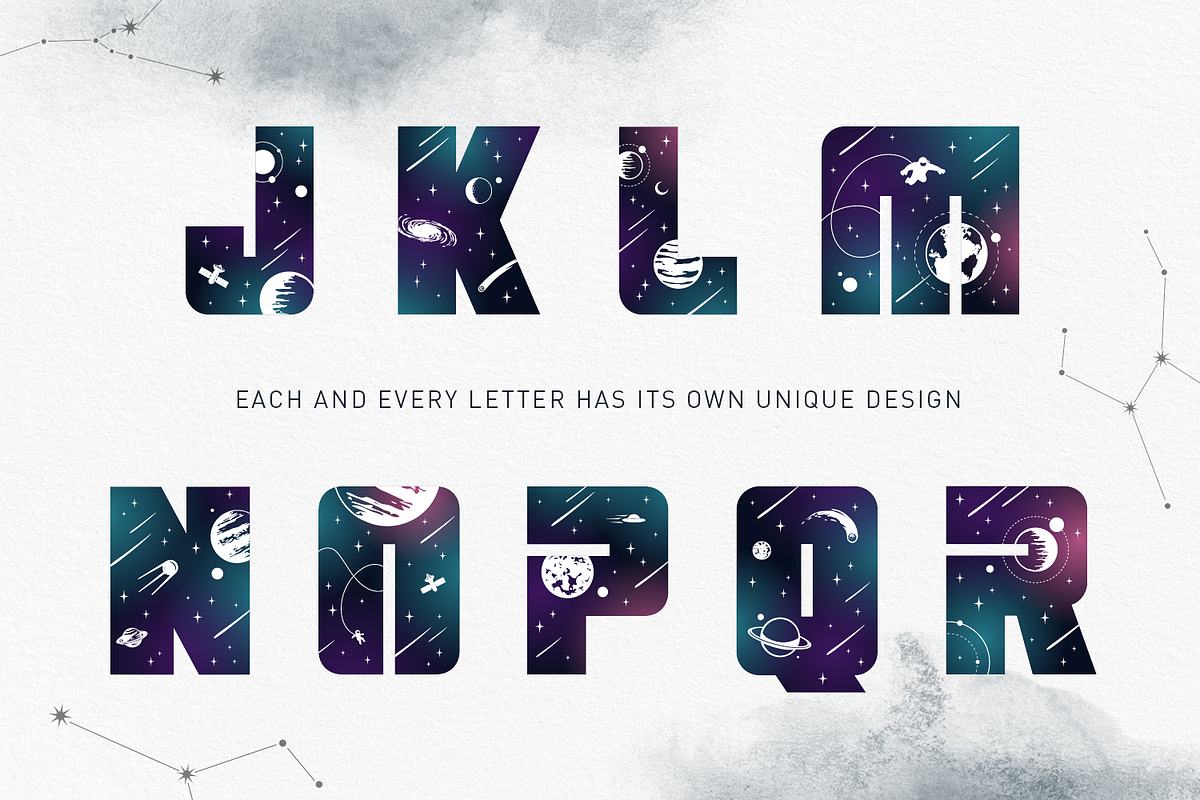 Lost In Space. Colored Font (SVG) preview 5