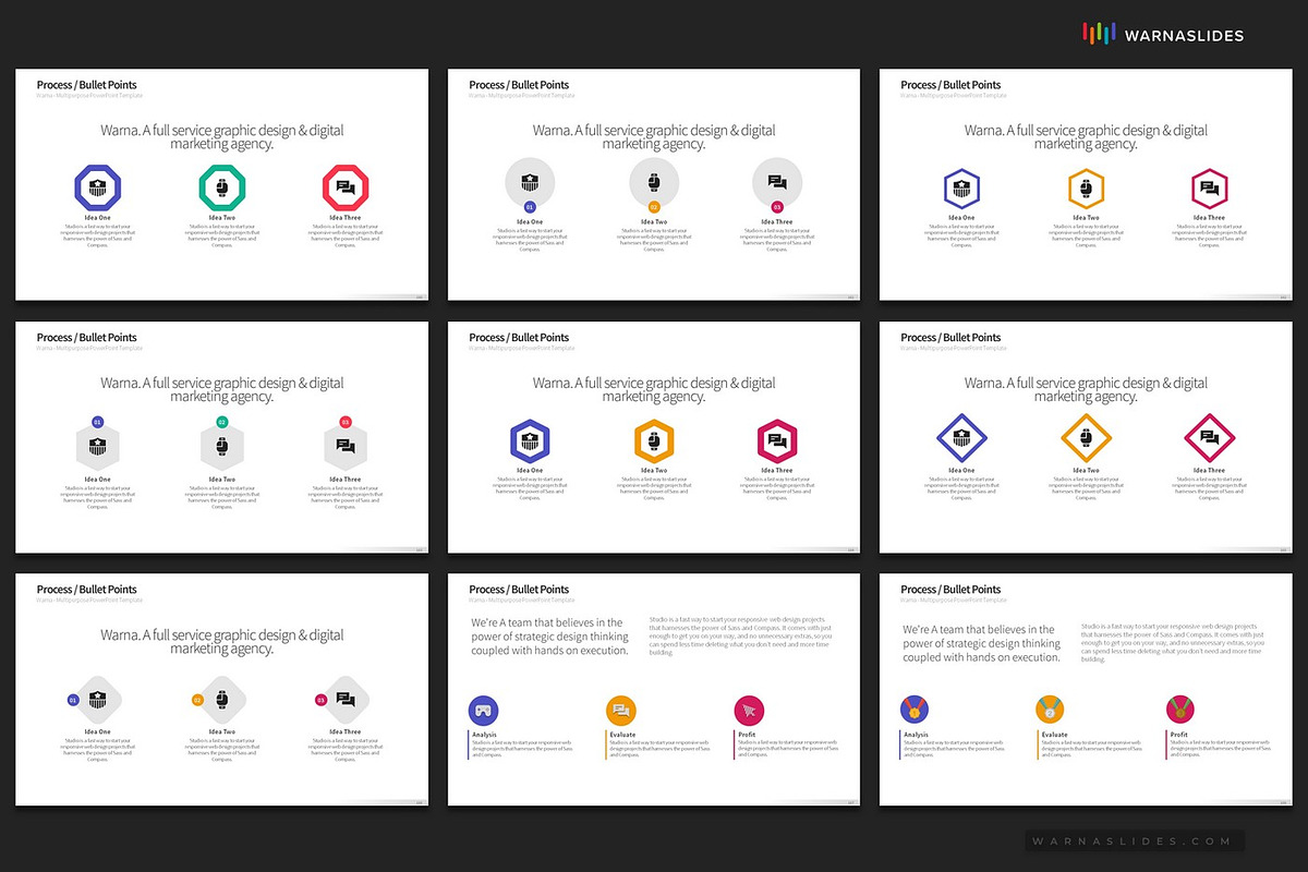 3 Bullet Points PowerPoint Templates, a Presentation Template by Warna Works (Photo 22 of 24)