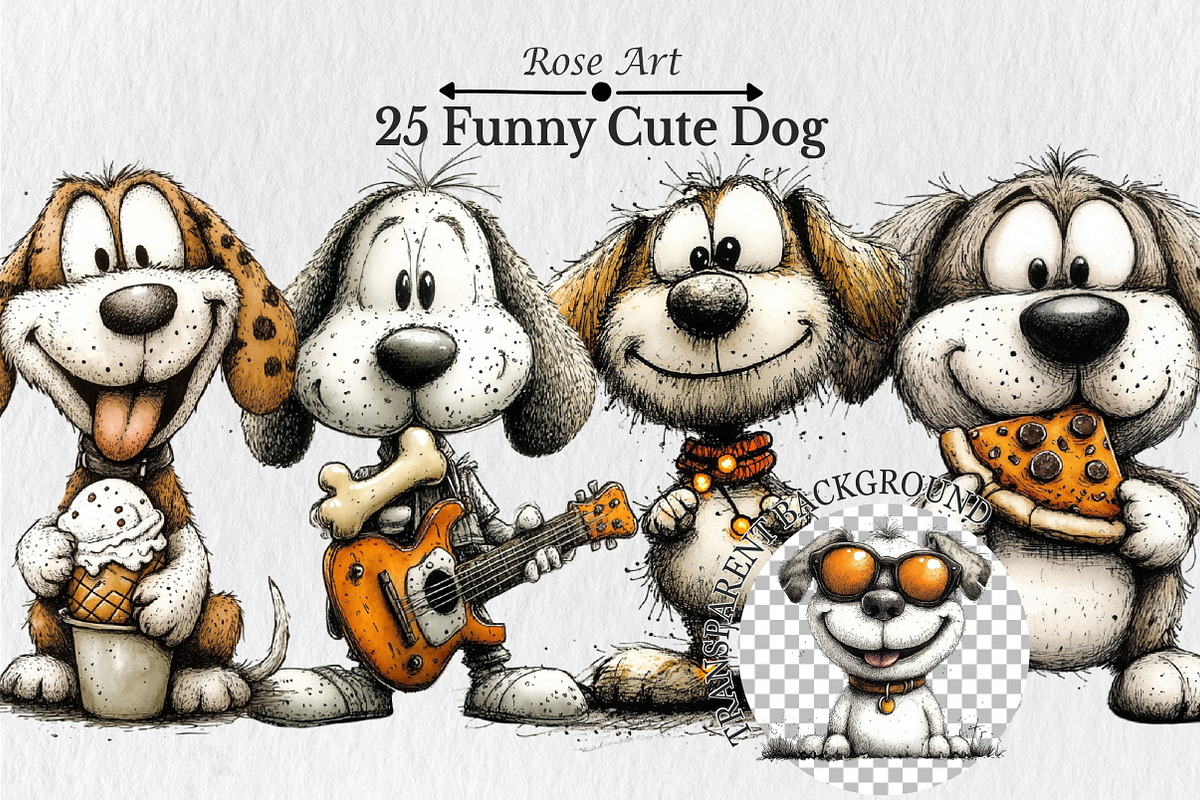 Funny Cute Dog Clipart, an Animal Illustration by Rose Art (Photo 1 of 5)