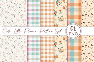 Cute Little Flowers Pattern Set, an Illustration by Libby Wishes