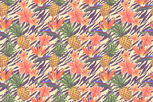 Bright Pineapples Patterns Set