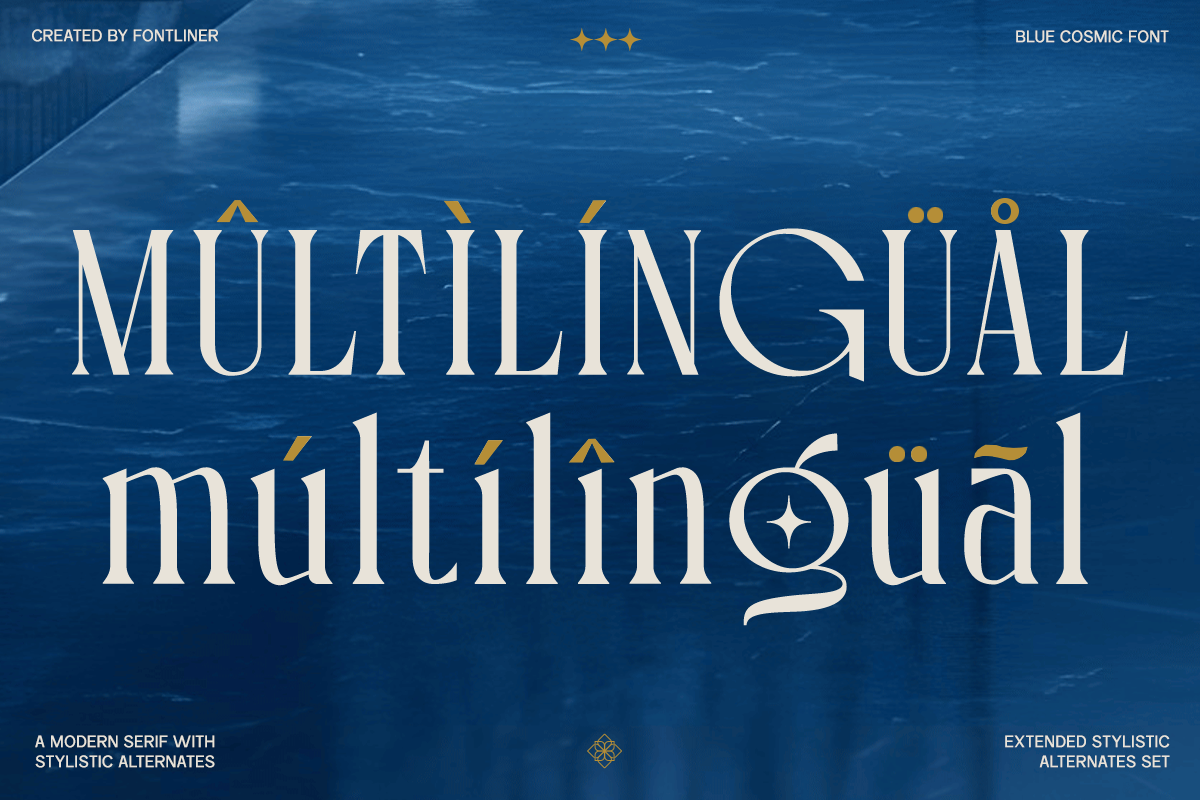 Blue Cosmic – Elegant Serif, a Font by Font Liner (Photo 9 of 10)
