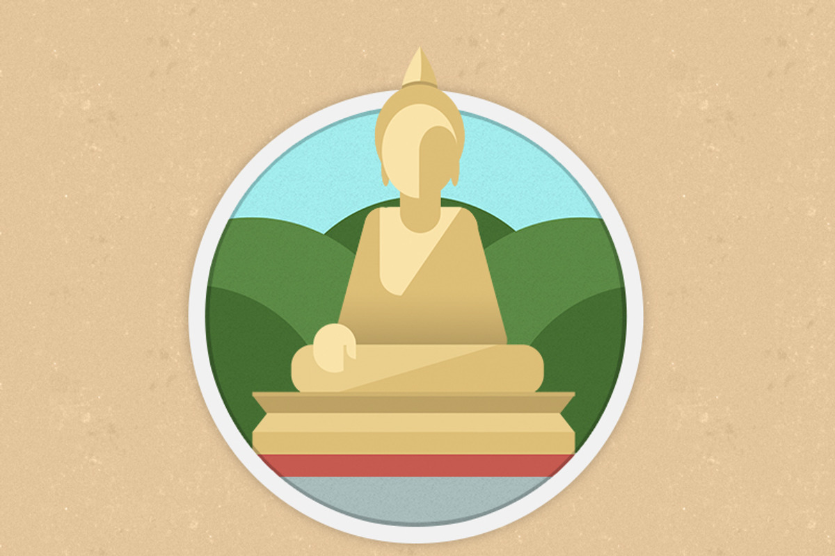 Flat Buddha Icon, an Icon by SnailArt