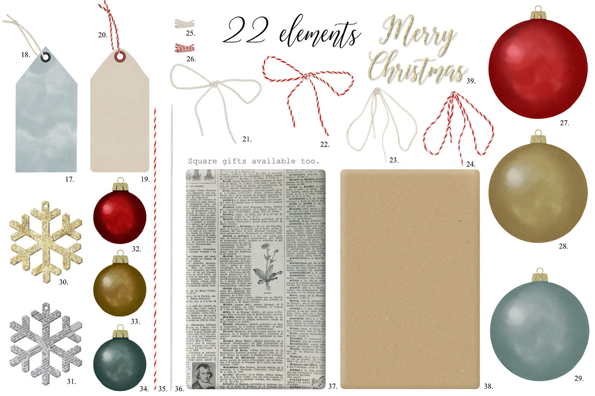 Natural Christmas set, a Decorative Illustration by marie dricot (Photo 2 of 7)