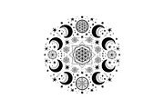 Moon Phase Mandala SVG Bundle, an Illustration by yasushie (Thumbnail 19 of 31)