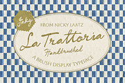 La Trattoria Brush Script Font, a Handwritten Font by Nicky Laatz (Thumbnail 1 of 17)