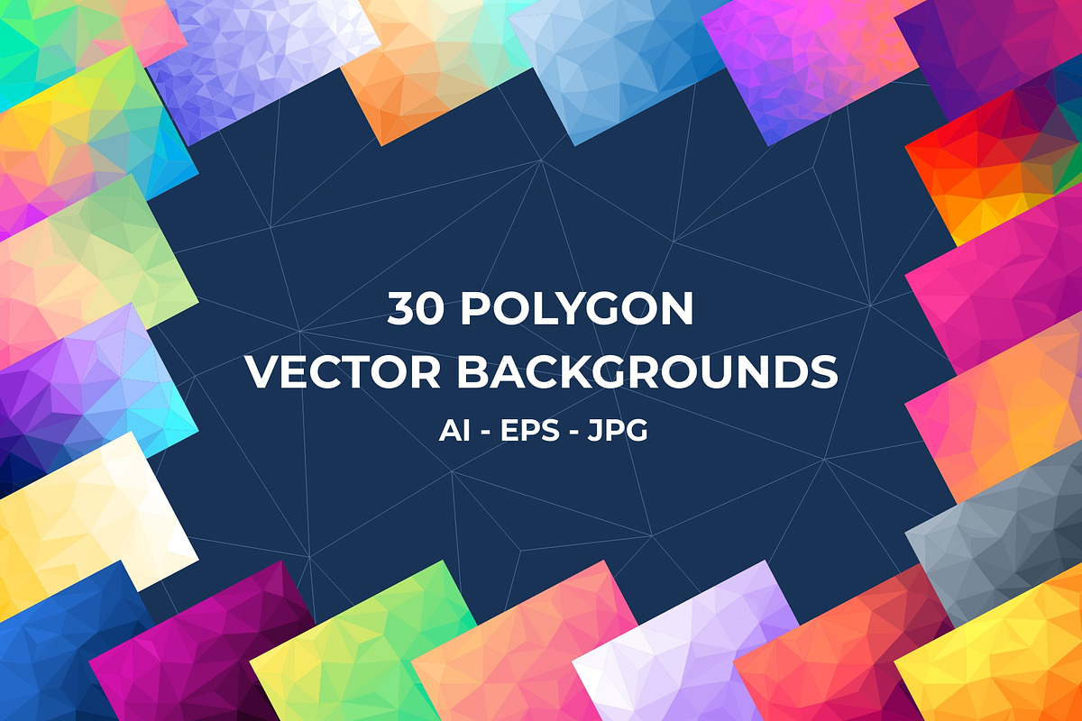 30 Vector Low Poly Backgrounds, a Background Graphic by Rosa Puchalt (Photo 2 of 3)