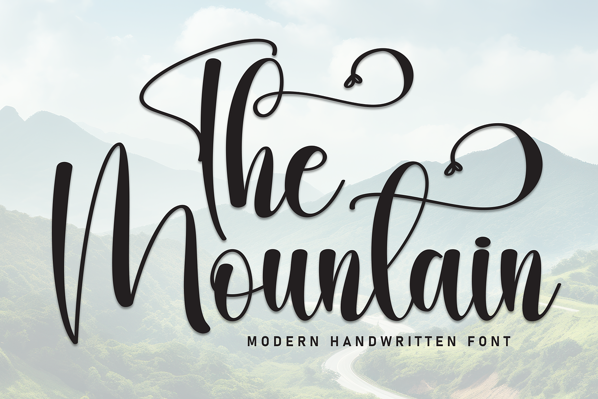 The Mountain | Script Font, a Handwritten Font by Scratchones (Photo 1 of 9)