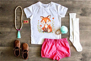Fox with flowers. TShirt Sticker., an Animal Illustration by KENO Mascots (Thumbnail 4 of 11)