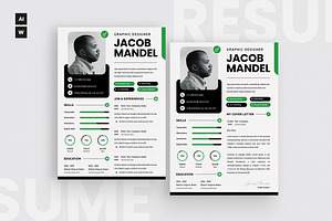 Green Background Resume CV, a Resume Template by iDoodle Studio