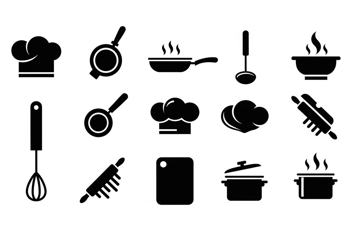 Kitchen Cooking Icon Vector Bundle, an Illustration by jahid234 (Photo 2 of 51)