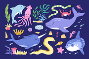Marine life. Sea set, banner, cards, an Animal Illustration by Good Studio (Thumbnail 2 of 12)