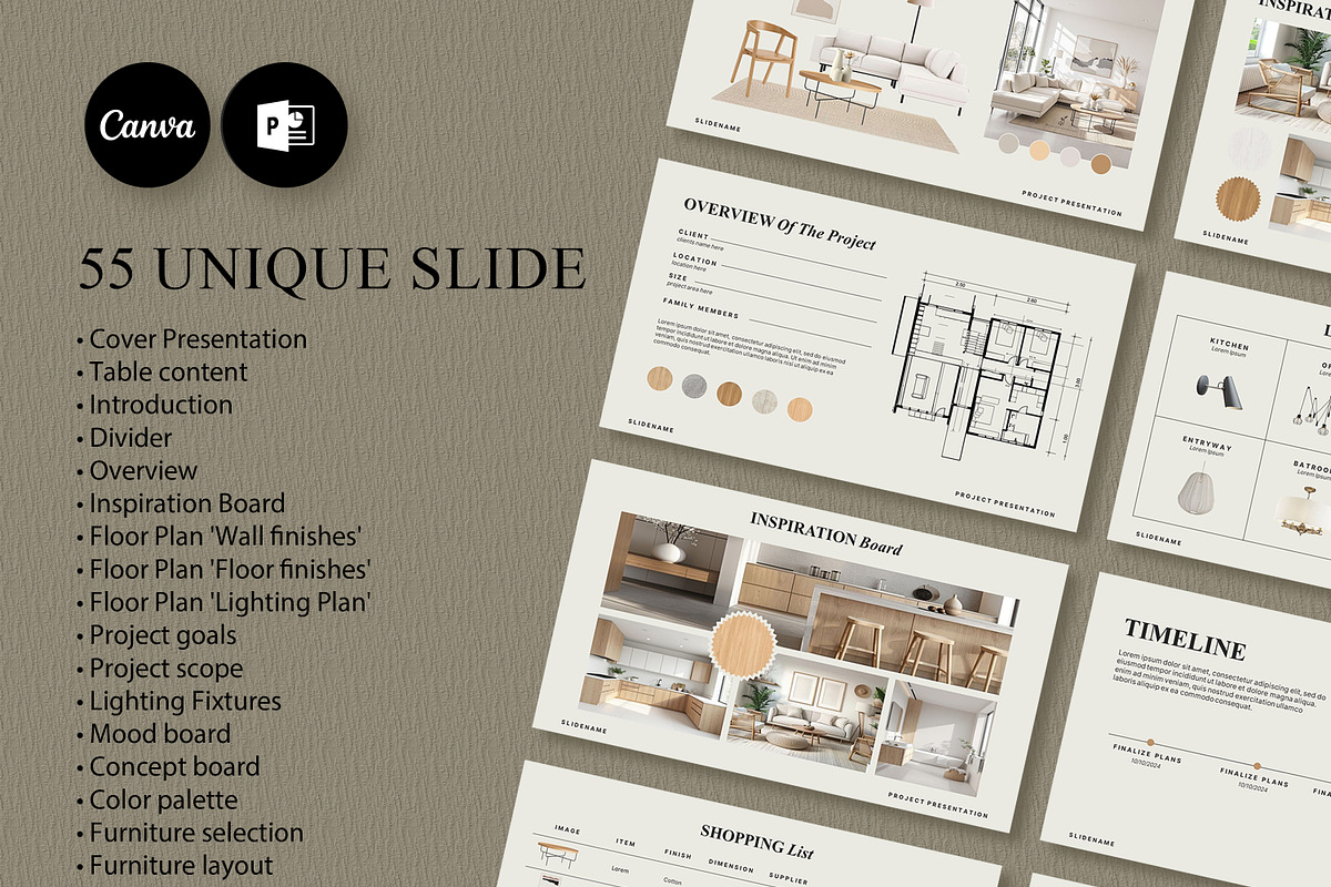 Clean Interior Design Presentation preview 2