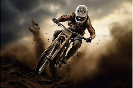 Resilient Mountain biker. Generate, a Sports & Recreation Photo by Ylivdesign