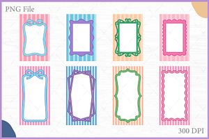 Striped Coquette Frame Vector Bundle, a Decorative Illustration by Gfx Expert Team