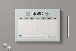 Weekly Planner Template Design, a Stationery Template by MightyDesign