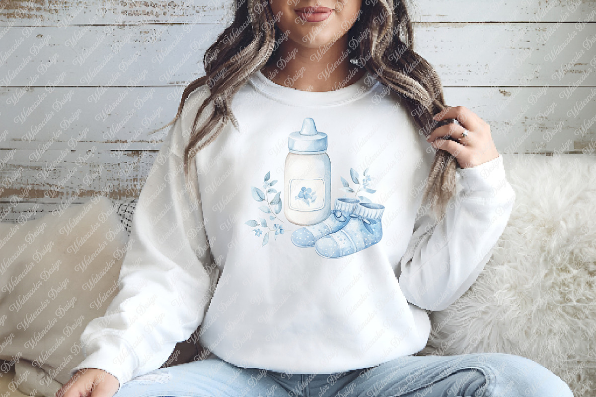 Watercolor Blue Baby Shower PNG Clip, an Illustration by Watercolor design (Photo 7 of 12)