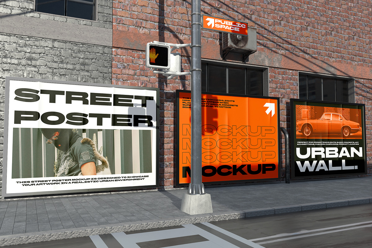 Street Poster Mockup, an Advertising Mockup by Unerispace (Photo 4 of 4)