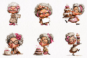 Sassy Grandma Birthday Clipart, a Person Illustration by fashionaddict (Thumbnail 4 of 7)