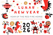 Lunar New Year 2026 Red Fire Horse, a Seasonal Illustration by VasilkovS (Thumbnail 1 of 8)