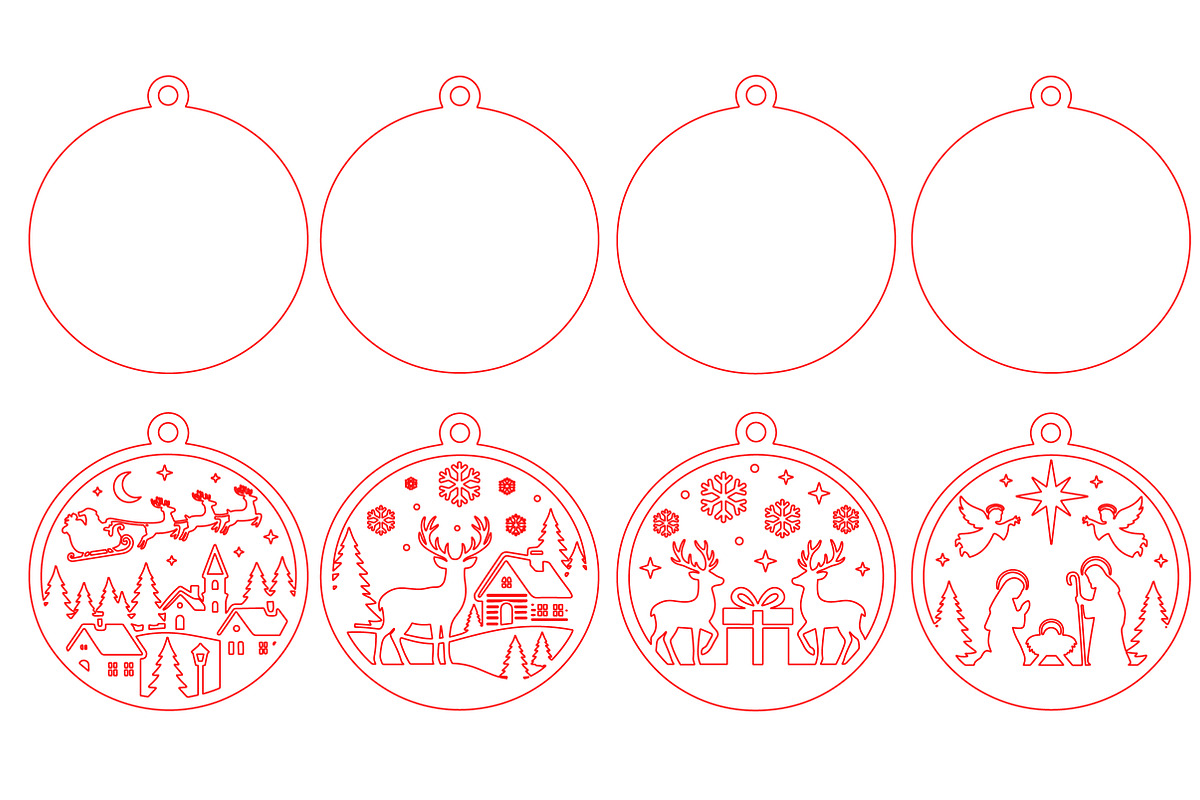 Christmas Laser Cut Ornament SVG, an Object Graphic by Layerology (Photo 2 of 3)