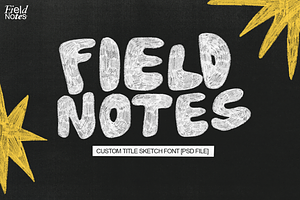 Field Notes Title Font PSD