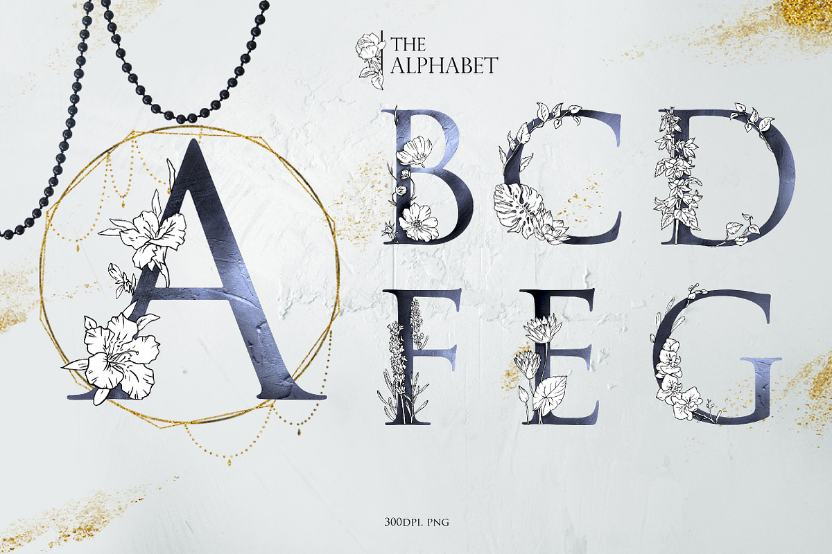 Spells Floral Alphabet and Monogram, a Texture Illustration by Infinity Creativity (Photo 2 of 14)