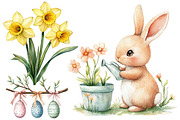 Watercolor Rustic Happy Easter Bunny, an Illustration by CitraGraphics (Thumbnail 4 of 5)